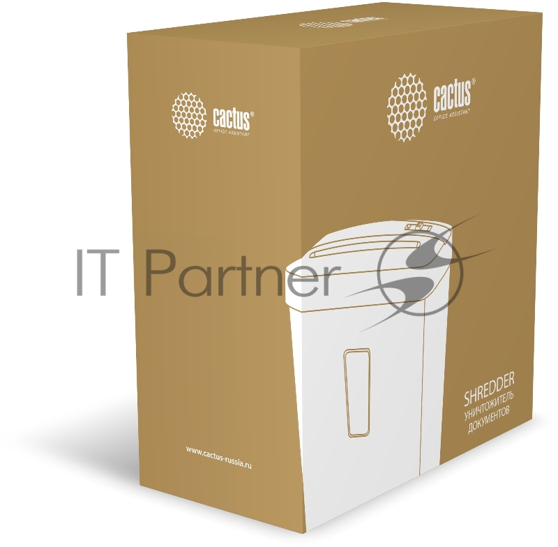 Шредер Cactus CS-SH-A3 (секр.P-4) перекрестный 6.лист. 13лтр. скобы пл.карты