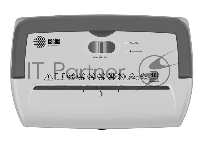 Шредер Cactus CS-SH-C5 белый (секр.P-4) фрагменты 10лист. 21лтр. скрепки скобы пл.карты