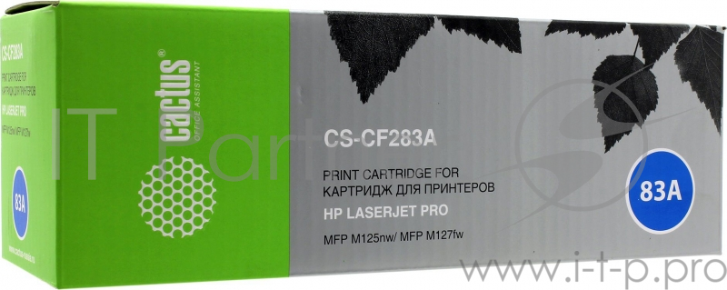 Тонер Картридж Cactus CS-CF283A черный для HP LJ Pro M125nw/M127fw (1500стр.)