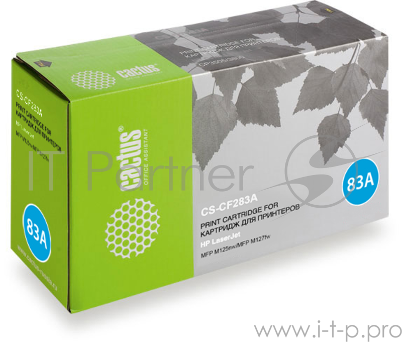 Тонер Картридж Cactus CS-CF283A черный для HP LJ Pro M125nw/M127fw (1500стр.)