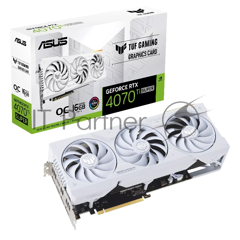 Видеокарта Asus TUF-RTX4070TIS-O16G-WHITE-GAMI NVIDIA GeForce RTX 4070TI Super 16Gb PCI-E 4.0 192bit GDDR6X 2640/21000 HDMIx2 DPx3 HDCP Ret