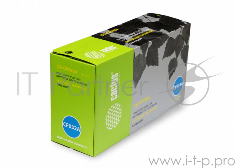 Тонер Картридж Cactus CS-CF032A желтый для HP CLJ CM4540 (12500стр.)
