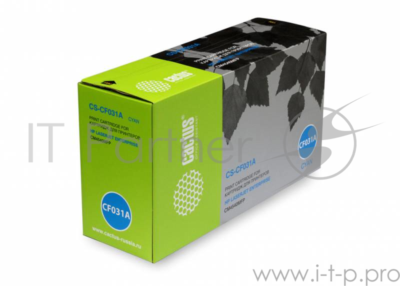 Тонер Картридж Cactus CS-CF031A голубой для HP CLJ CM4540 (12500стр.)