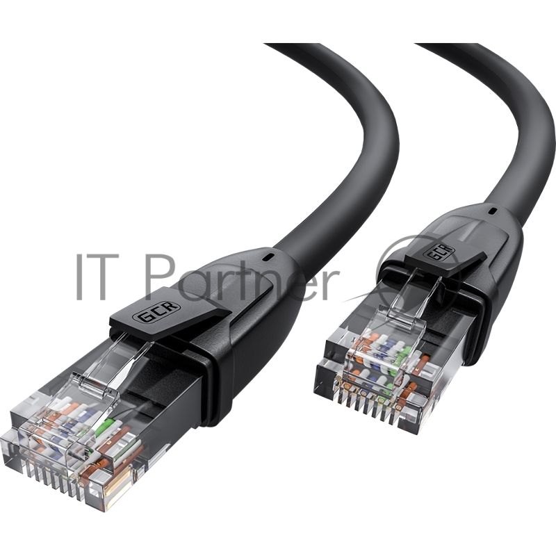 Патч-корд GCR прямой 0.2m UTP кат.6, черный, 24 AWG, ethernet high speed, RJ45, T568B, GCR-52951
