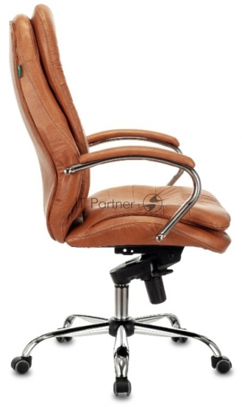 Кресло руководителя Бюрократ T-9950 светло-коричневый Leather Eichel кожа крестов. металл хром