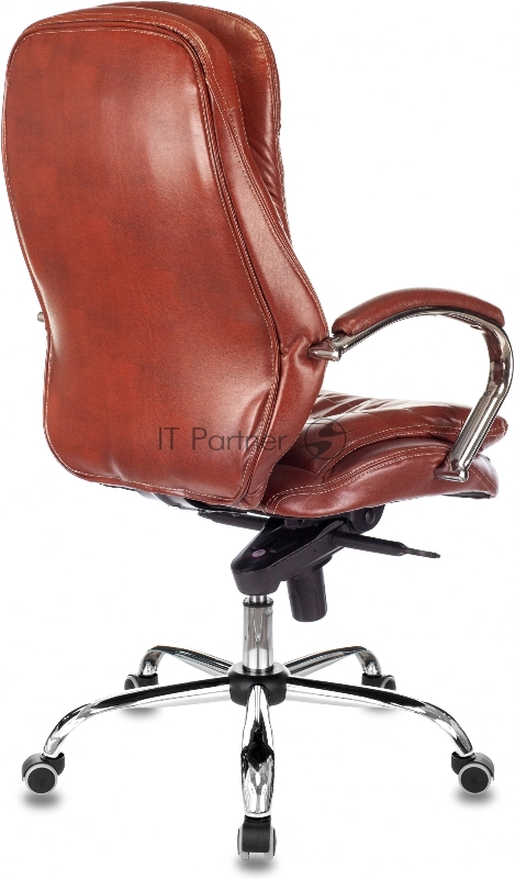 Кресло руководителя Бюрократ T-9950 светло-коричневый Leather Eichel кожа крестов. металл хром