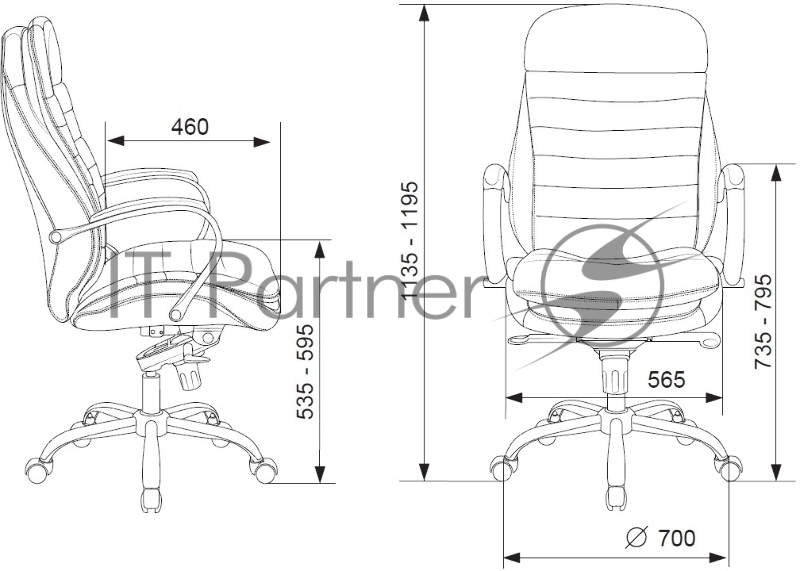 Кресло руководителя Бюрократ T-9950 светло-коричневый Leather Eichel кожа крестов. металл хром