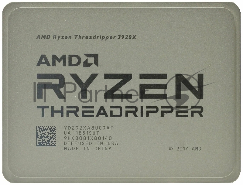 Процессор CPU AMD Ryzen Threadripper 2920X OEM <YD292XA8UC9AF> (TR4, 3.5GHz up to 4.3GHz/12x512Kb+32Mb, 12C/24T, Zen, 12nm, 180W, unlocked)