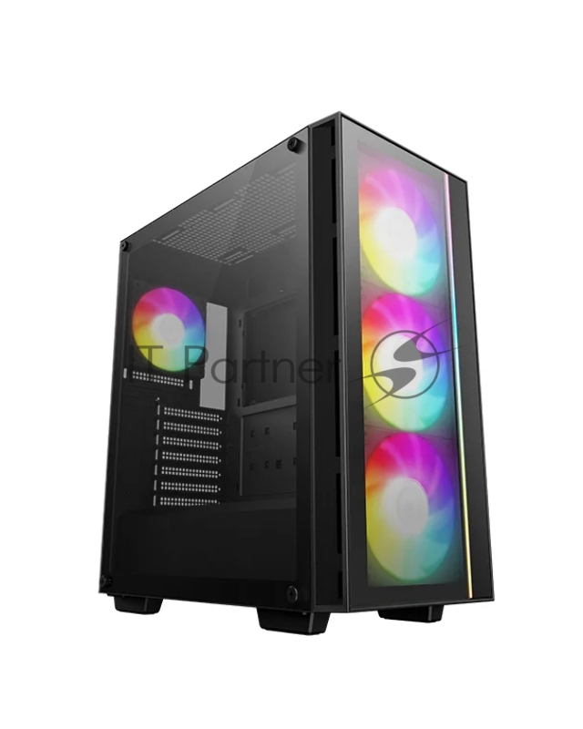 Корпус Deepcool MATREXX 55 V4 без БП, боковое окно (закаленное стекло), 3xARGB LED 140мм вентилятора спереди, 1xARGB LED 120мм вентилятор сзади, черный, ATX