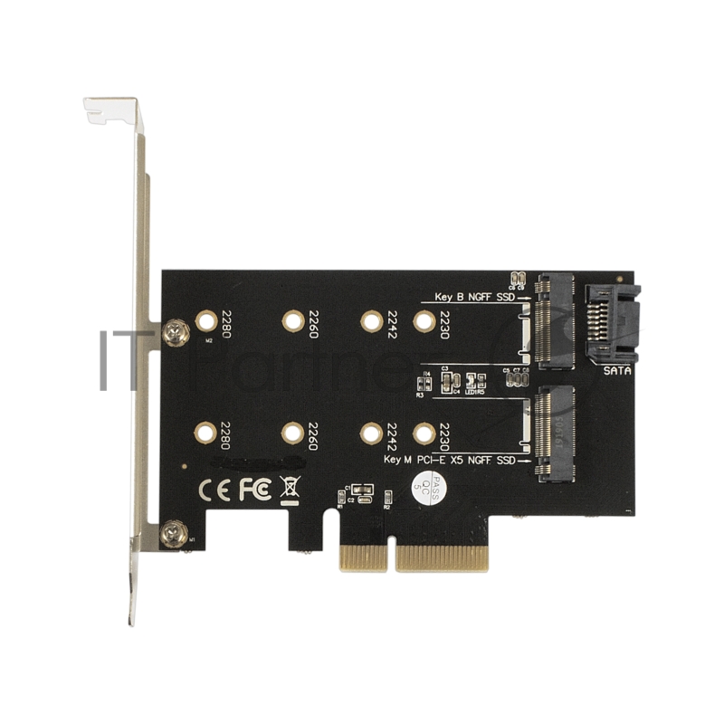 Переходник ExeGate EXE-509 M.2 B key + M.2 M Key -> PCI-Ex4/SATA