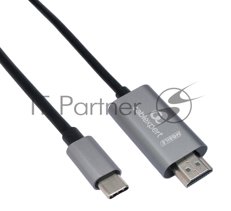 Кабель-переходник Cablexpert CCB-A-CM-HDMI-1.8M с Type-C на HDMI v2.0, Mobile, 1.8м, черный, корбка