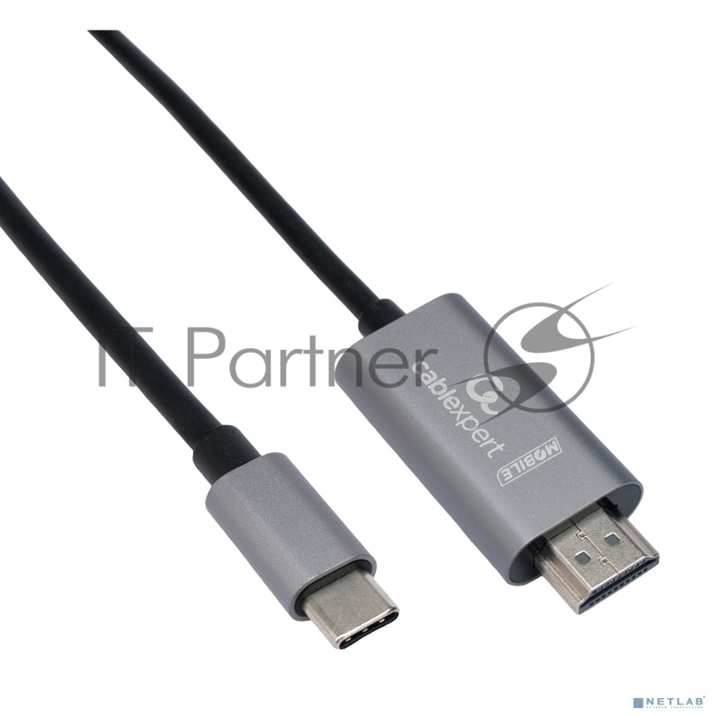 Кабель-переходник Cablexpert CCB-A-CM-HDMI-1.8M с Type-C на HDMI v2.0, Mobile, 1.8м, черный, корбка