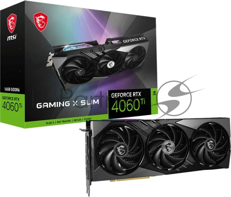 Видеокарта MSI RTX4060Ti GAMING X SLIM 16G PCI-E 4.0 16384Mb 128 GDDR6 2670/18000 HDMIx1 DPx3 HDCP Ret