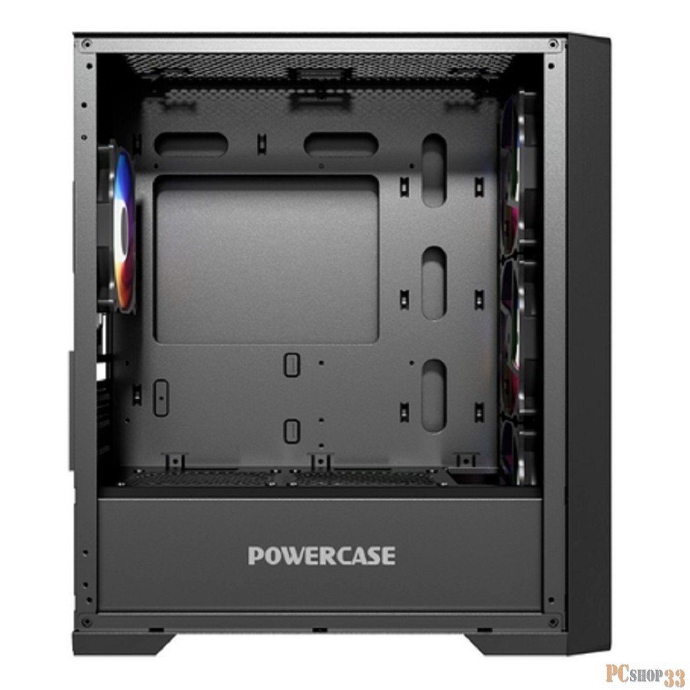 Корпус Powercase ByteFlow Micro Black, Tempered Glass, 4х 120mm ARGB fans, ARGB HUB, чёрный, mATX (CAMBFB-A4)