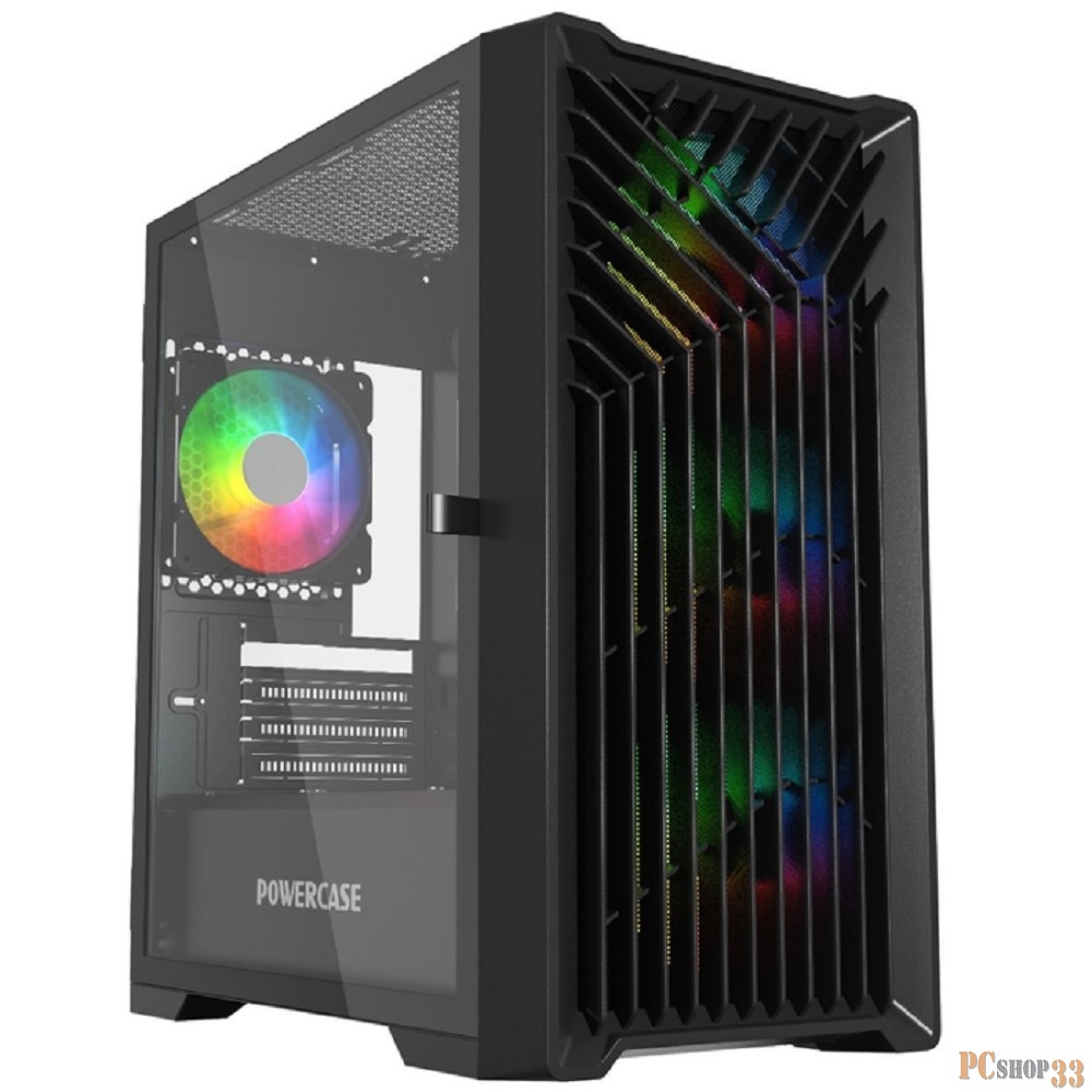 Корпус Powercase Mistral Micro X4B, Tempered Glass, 4х 120mm 5-color fan, чёрный, mATX (CMMXB-L4)
