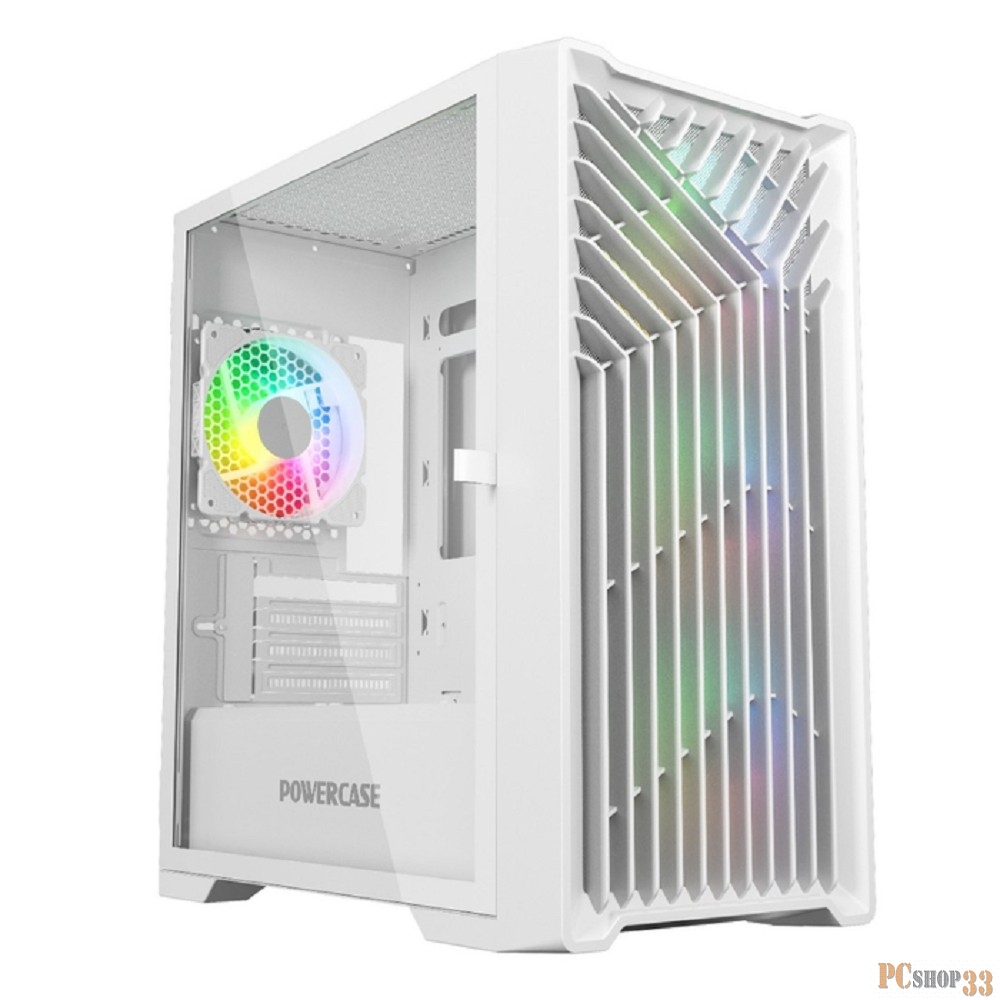 Корпус Powercase Mistral Micro X4W, Tempered Glass, 4х 120mm 5-color fan, белый, mATX (CMMXW-L4)