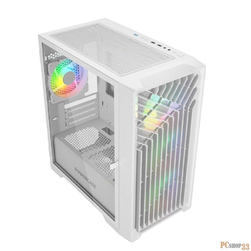 Корпус Powercase Mistral Micro X4W, Tempered Glass, 4х 120mm 5-color fan, белый, mATX (CMMXW-L4)