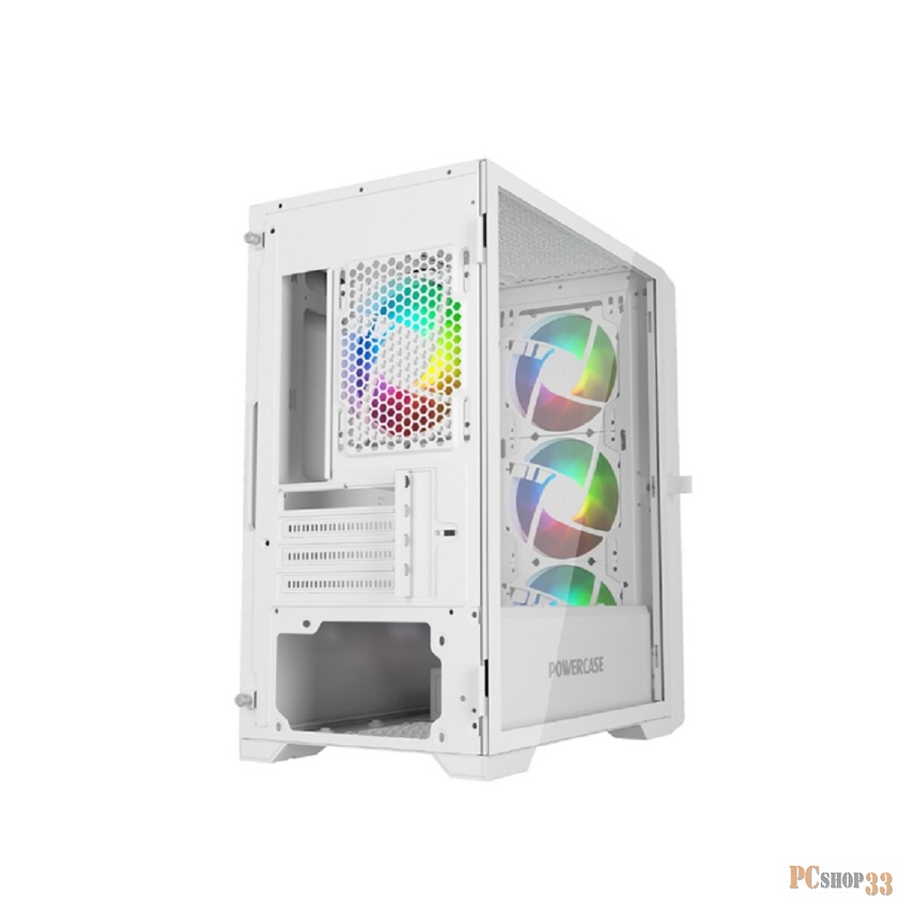 Корпус Powercase Mistral Micro X4W, Tempered Glass, 4х 120mm 5-color fan, белый, mATX (CMMXW-L4)