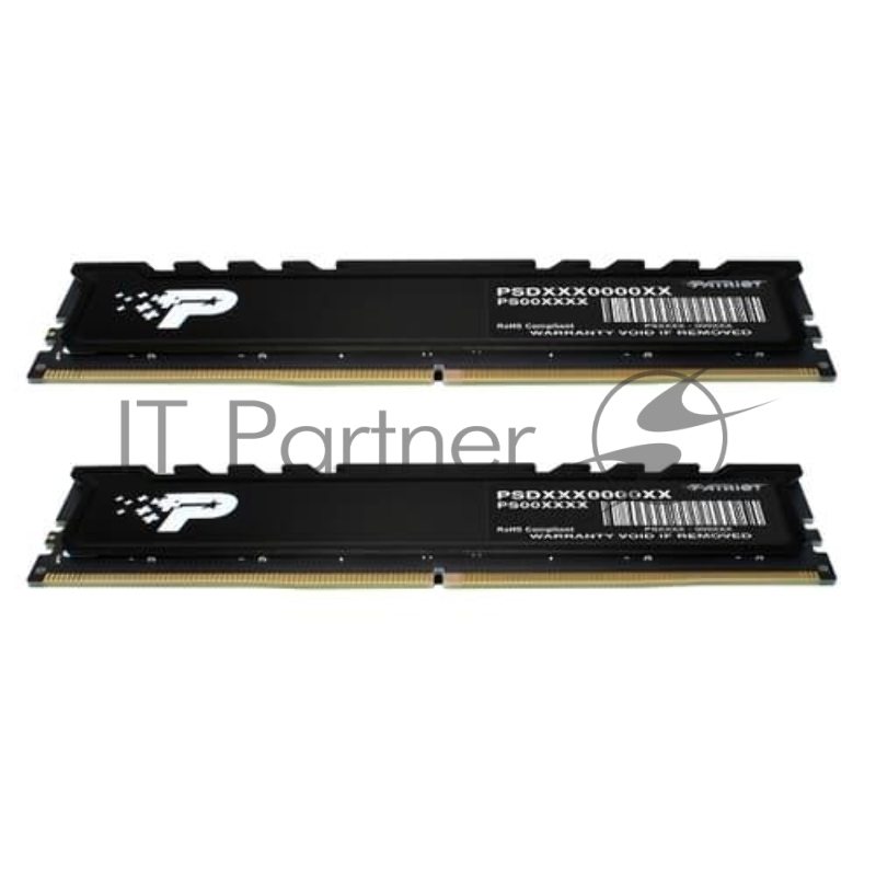 Оперативная память PATRIOT PSP564G4800KH1 Signature Premium DDR5 Общий объём памяти 64Гб Module capacity 32Гб Количество 2 4800 МГц Радиатор 1.1 В черный