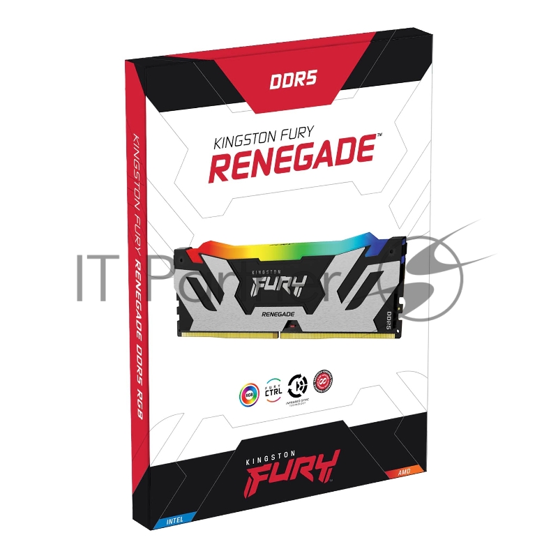 Модуль памяти DDR 5 DIMM 24Gb PC51200, 6400Mhz, Kingston FURY Renegade Silver XMP CL32 (KF564C32RS-24) (retail)