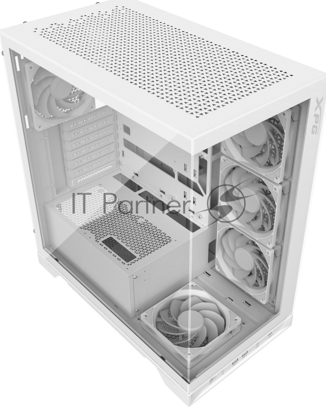 Корпус XPG INVADER X WHITE (INVADERXMT-WHCWW) Mid-Tower Gaming ATX PC Case with Panoramic View, Tempered Glass Panels, and RGB Lighting Black