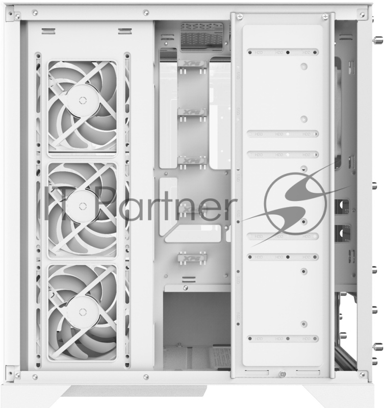 Корпус XPG INVADER X WHITE (INVADERXMT-WHCWW) Mid-Tower Gaming ATX PC Case with Panoramic View, Tempered Glass Panels, and RGB Lighting Black