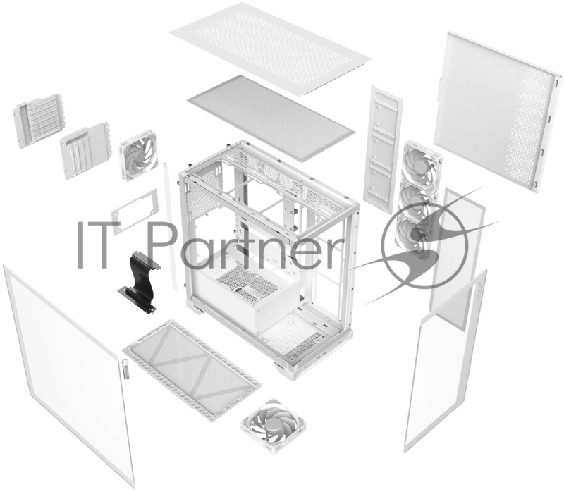 Корпус XPG INVADER X WHITE (INVADERXMT-WHCWW) Mid-Tower Gaming ATX PC Case with Panoramic View, Tempered Glass Panels, and RGB Lighting Black