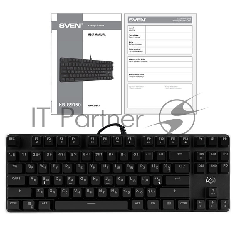 Игровая клавиатура SVEN KB-G9150 (Outemu Blue switches, USB, 87 кл., ПО, RGB-подсветка)