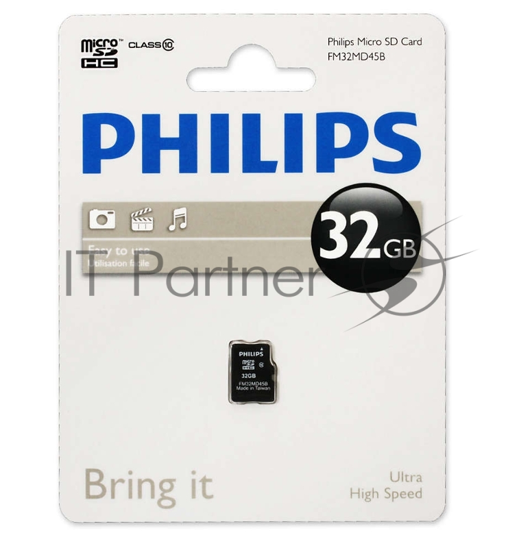 Флеш карта microSD 64GB PHILIPS microSDHC Class 10