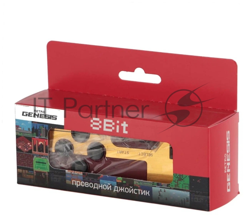 Джойстик проводной RETRO GENESIS CONTROLLER 8 BIT P1 красно-золотой (7 pin)