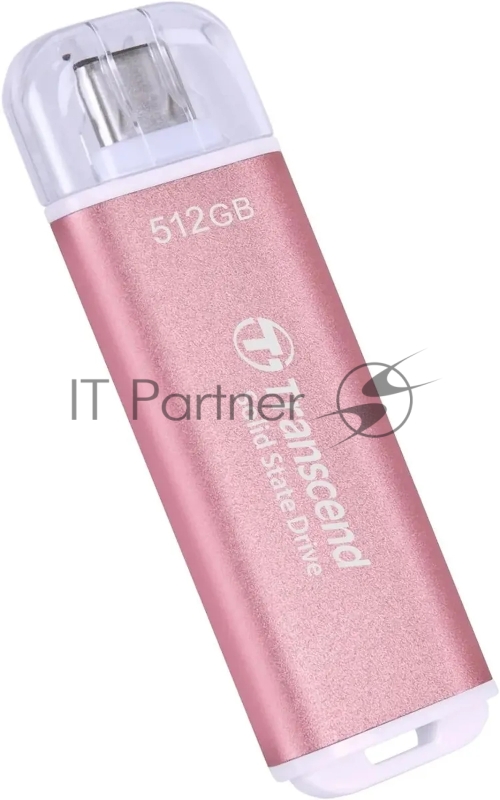 Внешний SSD External SSD Transcend 512Gb ESD300 <TS512GESD300S> (USB3.2 gen 2, Type C, 1050/950Mbs, 3D NAND, 60x20x7.8mm, 9g) розовый