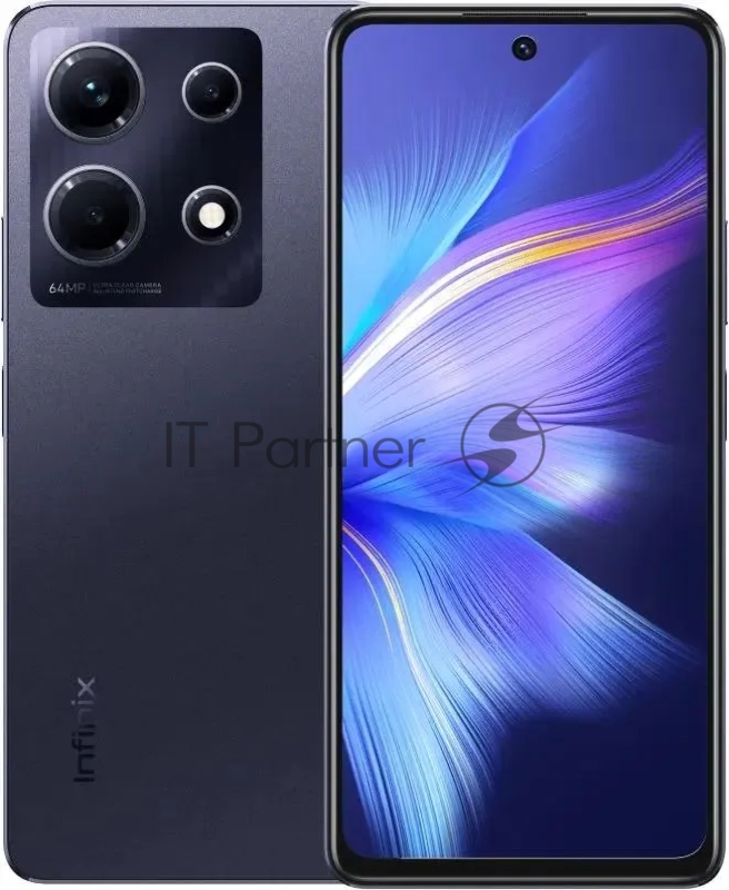 Смартфон Infinix X6833B Note 30 128Gb 8Gb черный моноблок 3G 4G 2Sim 6.78 1080x2460 Android 13 64Mpix 802.11 a/b/g/n/ac NFC GPS GSM900/1800 GSM1900 TouchSc FM microSD