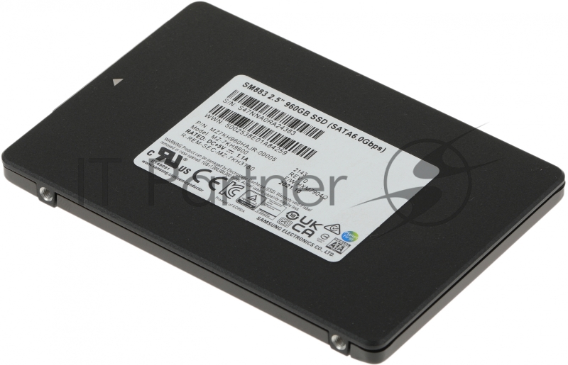 Накопитель Samsung Enterprise SSD, 2.5, SM883, 960GB, SATA, 6Gb/s, R540/W520Mb/s, IOPS(R4K) 97K/29K, MLC, MTBF 2M, 3 DWPD, OEM, 5 years