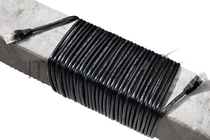 Патч-корд литой AOpen ANP511_10M_BK UTP кат.5е 10м черный