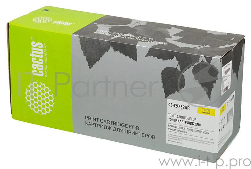 Тонер Картридж Cactus CS-C9732AR желтый для HP CLJ 5500/5550 (12000стр.)