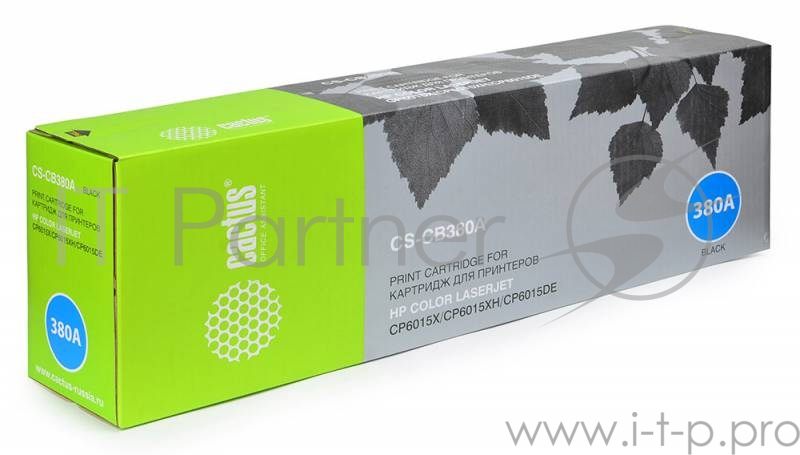 Тонер Картридж Cactus CS-CB380AV черный (16500стр.) для HP CLJ CP6015X/6015XH/6015DE