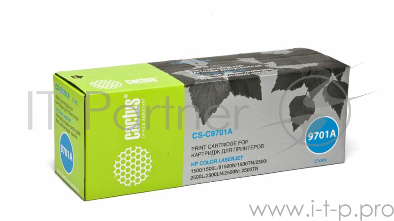 Тонер Картридж Cactus CS-C9701A голубой для HP CLJ 2550/1500/2500 (4000стр.)