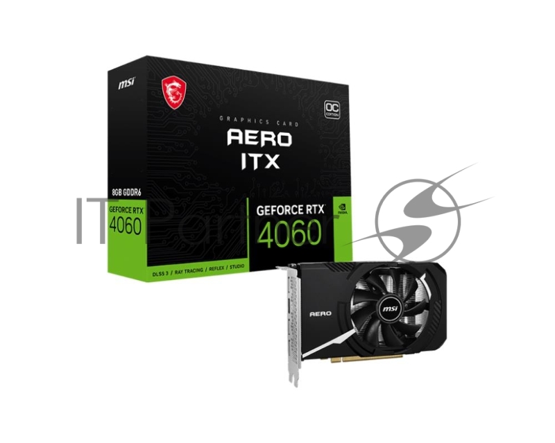 Видеокарта MSI RTX 4060 AERO ITX 8G OC NVIDIA GeForce RTX 4060 8Gb 128bit GDDR6 2490/17000 HDMIx1 DPx3 HDCP Ret