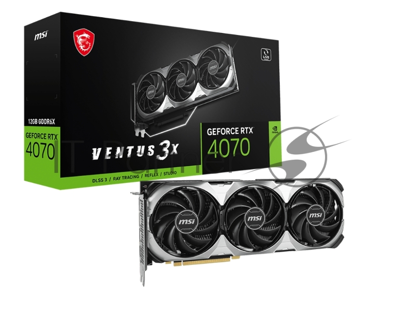 Видеокарта MSI RTX4070 VENTUS 3X E 12GB GDDR6X 192bit 3xDP HDMI 3FAN RTL
