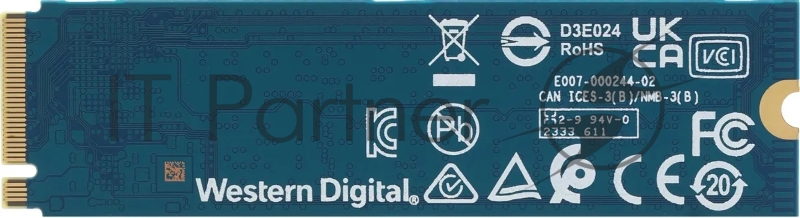 Накопитель Western Digital Green SN350 SSD M.2 2280 NVMe, 500Gb, 2400MBs/1500MBs, TBW 60, WDS500G2G0C, 1 year