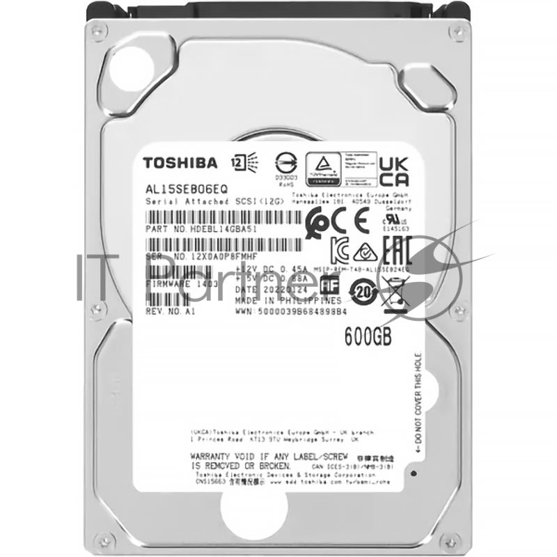 Накопитель Toshiba Enterprise HDD 2.5 SAS 600Gb, 10000rpm, 128MB buffer, 512e
