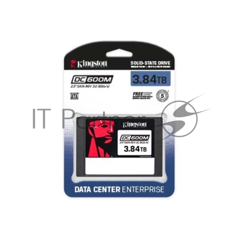 Твердотельный накопитель Kingston SSD DC600M, 3840GB, 2.5 7mm, SATA3, 3D TLC, R/W 560/530MB/s, IOPs 94 000/59 000, TBW 7008, DWPD 1 (5 лет)