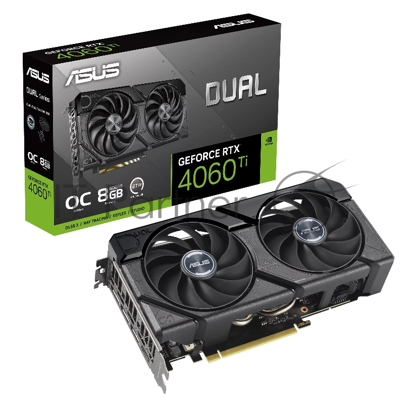 Видеокарта Asus DUAL-RTX4060TI-O8G-EVO NVIDIA GeForce RTX 4060TI 8Gb PCI-E 4.0 128bit GDDR6 2565/18000 HDMIx1 DPx3 HDCP Ret