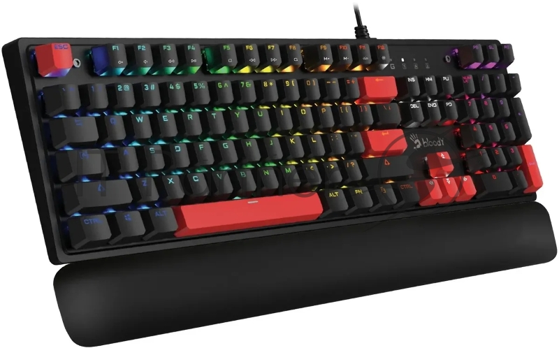 Клавиатура A4Tech Bloody S515R механическая черный USB for gamer LED (подставка для запястий) (S515R FIRE BLACK)