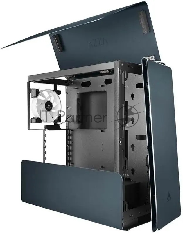 Корпус Azza Cast черный без БП ATX 3x120mm 2x140mm 2xUSB3.0 audio bott PSU