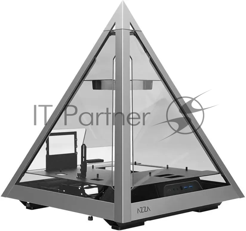 Корпус Azza Pyramid L черный/серебристый без БП ATX 6x120mm 2xUSB3.0 audio bott PSU