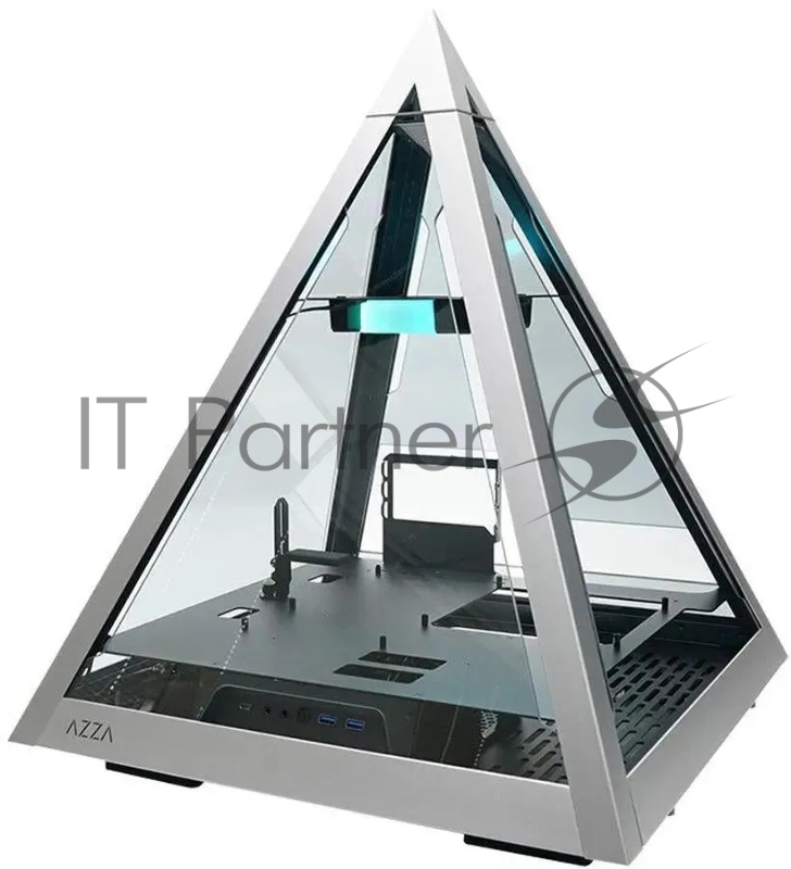Корпус Azza Pyramid L черный/серебристый без БП ATX 6x120mm 2xUSB3.0 audio bott PSU