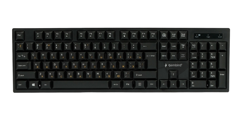 Комплект кл-ра+мышь беспров. Gembird KBS-6000, черный, 2.4ГГц, 1600 DPI, мини-приемник-USB