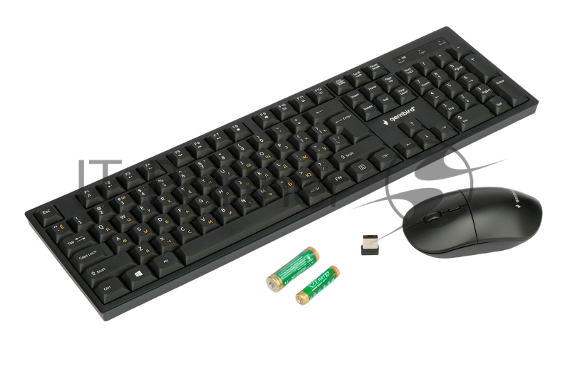 Комплект кл-ра+мышь беспров. Gembird KBS-6000, черный, 2.4ГГц, 1600 DPI, мини-приемник-USB