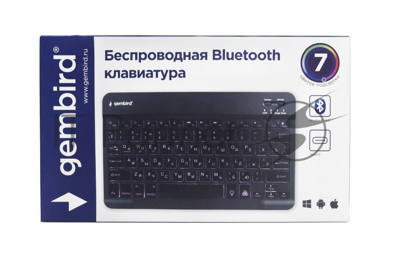 Клавиатура беспроводная Gembird KBW-4N, 78 кл., Bluetooth, ножн.тип клавиш, ультратонкая